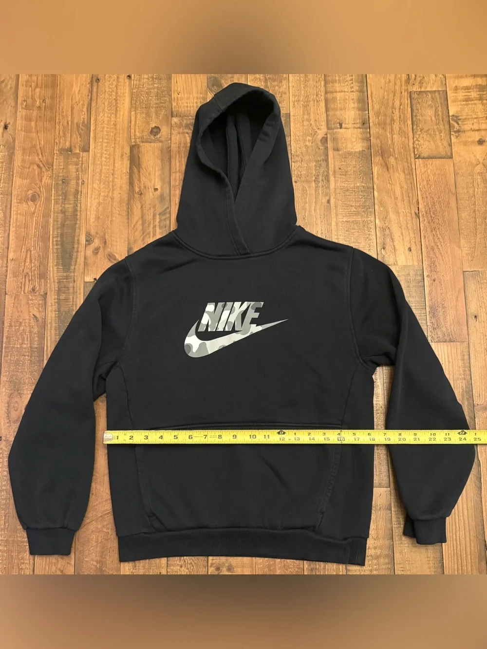 Nike Black Hoodie with Gray Camo Swoosh